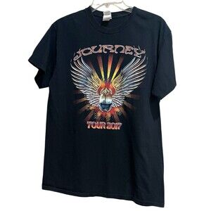 Journey Men’s Band T-Shirt M 2017 Tour Black Short Sleeve Gildan Cotton